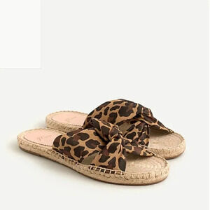 J. Crew Twisted-Knot Espadrille Sandals in Leopard